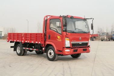 10 طن 4x2 ساينو تراك Howo7 شاحنة بضائع حمراء اللون 6 إطارات مع مكيف الهواء