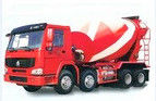 ديزل 8 × 4 ساينو تراك STEYR شاحنة خلط الخرسانة 336hp و 8 م 3 في اللون الأحمر