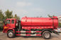 4X2 ساينو تراك Howo7 شاحنة شفط مياه الصرف الصحي سعة خزان 10M3 باللون الأحمر
