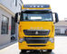 أصفر اللون ساينو تراك 4 × 2 howo جرار شاحنة 290hp اليورو الثاني الانبعاثات القياسية