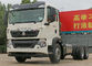 ساينو تراك HOWO 6X4 شاحنة بضائع ثقيلة بيضاء اللون 290HP HF7 / HF9 المحاور الأمامية 40Ton