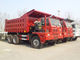 الأحمر ساينو تراك 6 × 4 اتفاقية روتردام الثقيلة تفريغ شاحنة قلابة 60 طن التعدين مع الهيكل هوفا